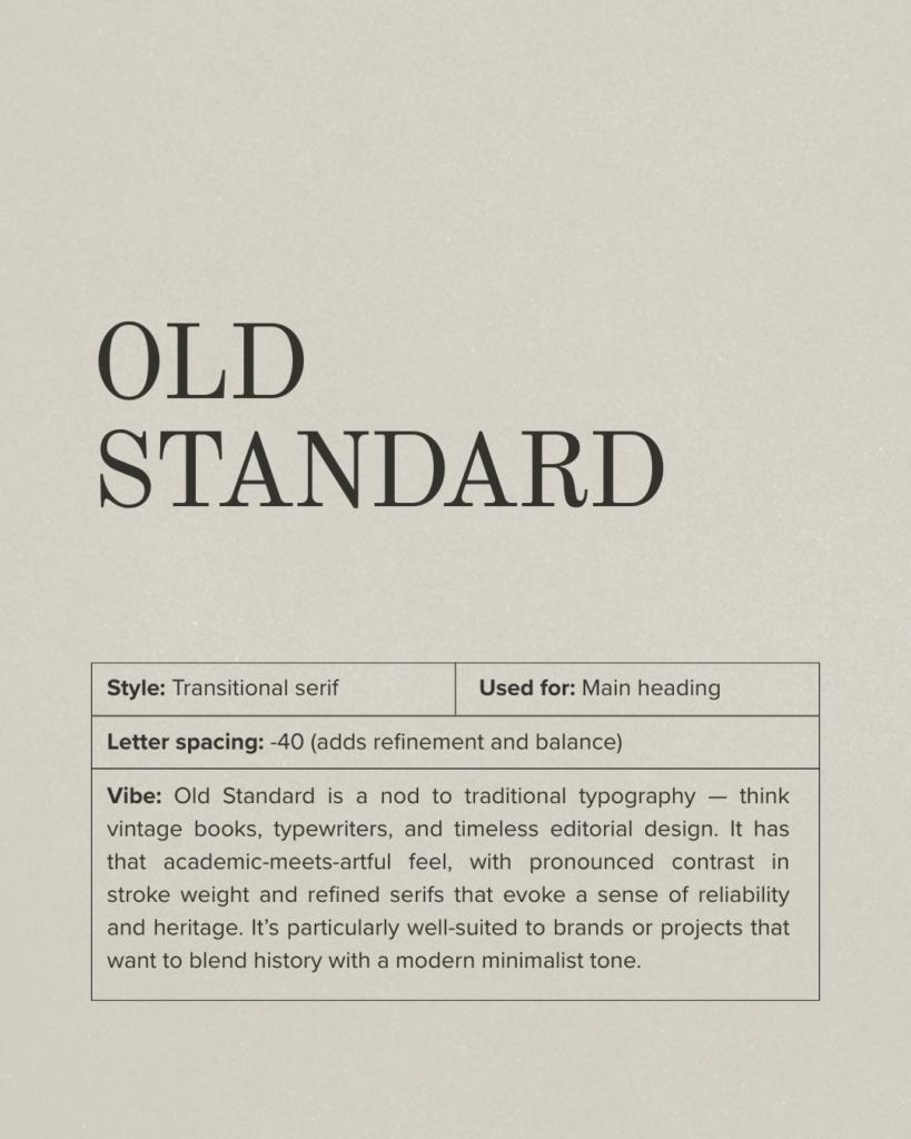 Canva Font Pairing for Graphic Design Old Standard